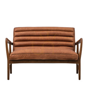 2-Seater Sofa Gallery Direct Datsun Vintage Brown Leather Mid-Century small 0