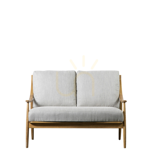 Check 2-Seater Sofa Gallery Direct Reliant Natural Linen Oak Frame