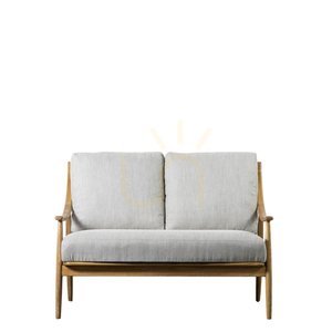 2-Seater Sofa Gallery Direct Reliant Natural Linen Oak Frame small 0