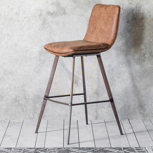 Bar Stool Gallery Direct Palmer Brown Faux Leather 75cm Seat Height small 1