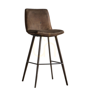 Bar Stool Gallery Direct Palmer Brown Faux Leather 75cm Seat Height small 4