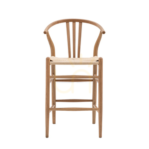 Bar Stool Set of 2 Gallery Direct Whitney Natural Elm Wishbone 65cm small 0