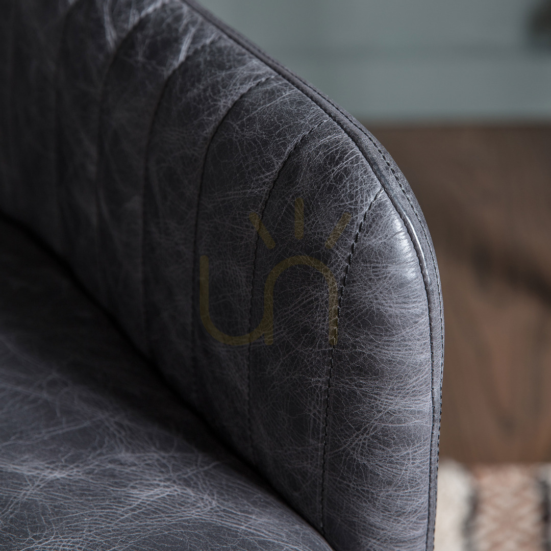 Preview Swivel Armchair Gallery Direct Curie Antique Ebony Leather Aluminium Base Swivel Armchair Gallery Direct Curie Antique Ebony Leather Aluminium Base