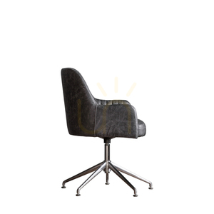 Swivel Armchair Gallery Direct Curie Antique Ebony Leather Aluminium Base 4 Swivel Armchair Gallery Direct Curie Antique Ebony Leather Aluminium Base small 4