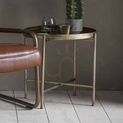 Check Coffee Table Gallery Direct Lenox Bronze Iron Folding Tray Table 54x54x50cm
