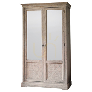 Wardrobe Gallery Direct Mustique Natural Mindy Ash Mirrored 111.5cm 5055999237604 small 0