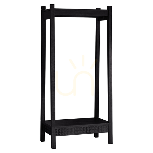 Check Open Wardrobe Gallery Direct Boho Boutique Black Mango Wood 80x50x174cm