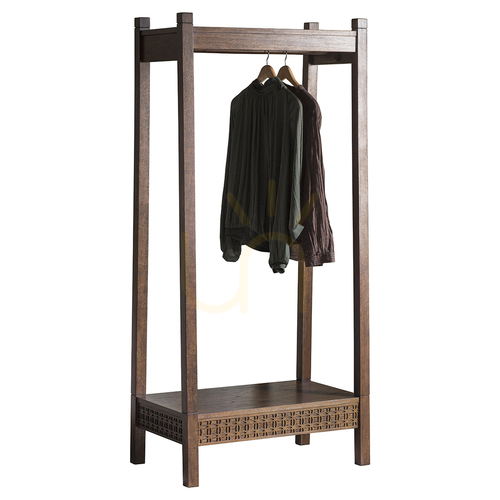 Check Wardrobe Gallery Direct Boho Retreat Brown Mango Wood Open Cabinet 80x50x174cm