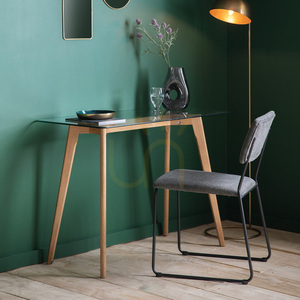 Desk Gallery Direct Blair Oak & Clear Tempered Glass 100x50x75cm small 1