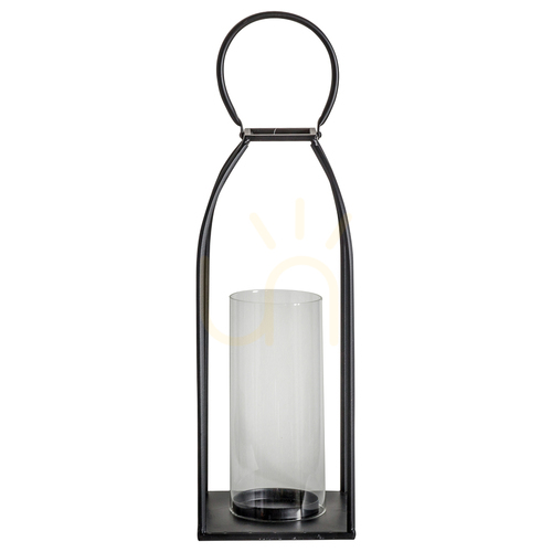 Check Lantern Gallery Direct Alcora Black Steel Glass 20x20x44cm 5059413394515