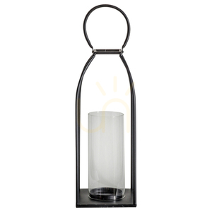 Lantern Gallery Direct Alcora Black Steel Glass 20x20x44cm 5059413394515 small 0
