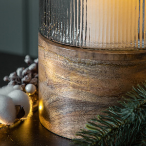 Hurricane Lamp Gallery Direct Belver Clear Glass Mango Wood 18x18x26cm 5059413757761 2 Hurricane Lamp Gallery Direct Belver Clear Glass Mango Wood 18x18x26cm 5059413757761 small 2