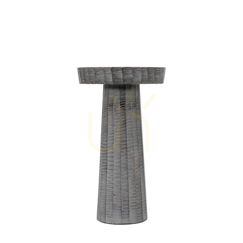 Check Candleholder Gallery Direct Enya Small Antique Grey Aluminium 110x110x195mm