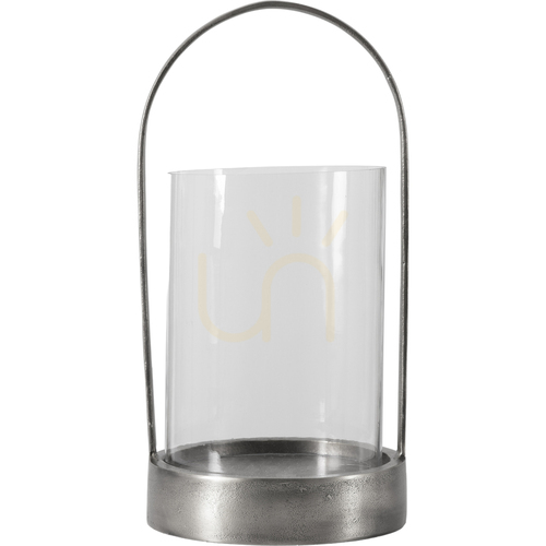 Check Hurricane Candle Holder Gallery Direct Antique Nickel Aluminium Glass 48cm