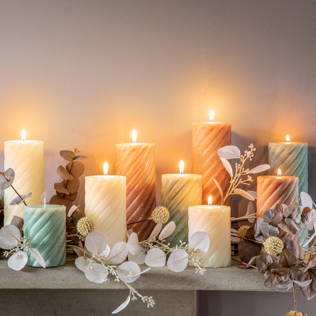 Display Pillar Candle Gallery Direct Amber Twist Vanilla Scented Paraffin Wax 75x150mm 2 Pack Pillar Candle Gallery Direct Amber Twist Vanilla Scented Paraffin Wax 75x150mm 2 Pack