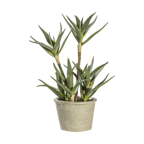 Check Gallery Direct Potted Faux Aloe Plant Green 38 cm 5059413399176