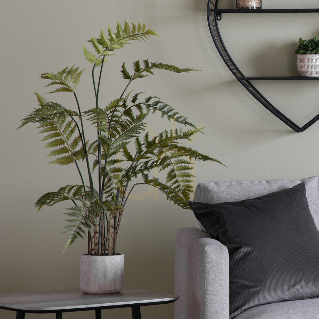 View Artificial Fern in Cement Pot Gallery Direct 106cm Cream Green Artificial Fern in Cement Pot Gallery Direct 106cm Cream Green