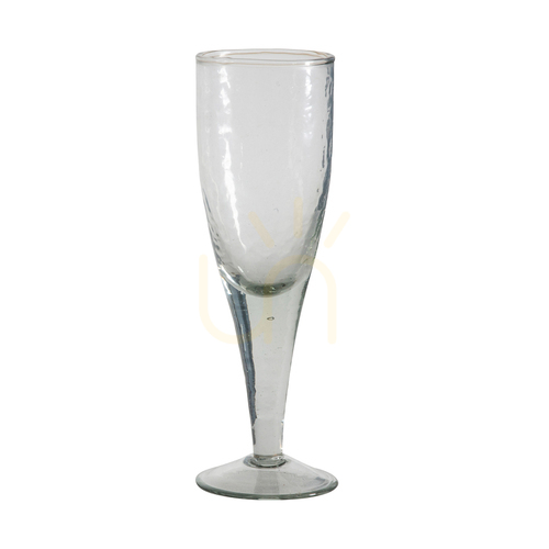 Check Flute Glass Set of 4 Gallery Direct Orkin Hammered Clear Glass 20 cm 5059413393341