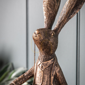 Bronze Hare Figurine Gallery Direct Polyresin Iron 40.5cm 5059413756566 small 2