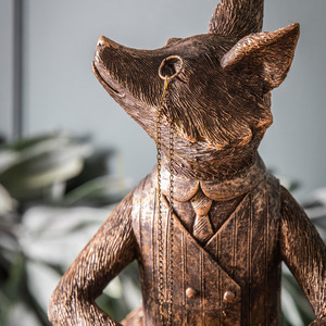 Fox Figurine Gallery Direct Bronze Polyresin Iron 31.5cm 2 Fox Figurine Gallery Direct Bronze Polyresin Iron 31.5cm small 2
