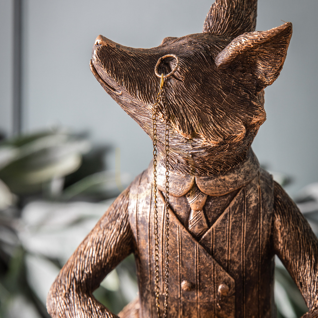 Preview Fox Figurine Gallery Direct Bronze Polyresin Iron 31.5cm Fox Figurine Gallery Direct Bronze Polyresin Iron 31.5cm