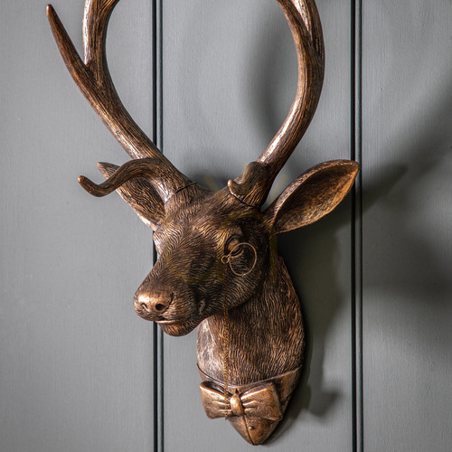 Check Gallery Direct Sir Cameron Stag Bronze Wall Decor 46.5 cm