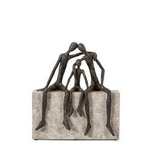 Sculpture Gallery Direct The Three of Us Black Grey Polyresin 23x10x25cm small 0