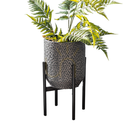 Check Metal Planter Gallery Direct Anders Black Iron Honeycomb 22.5x43cm