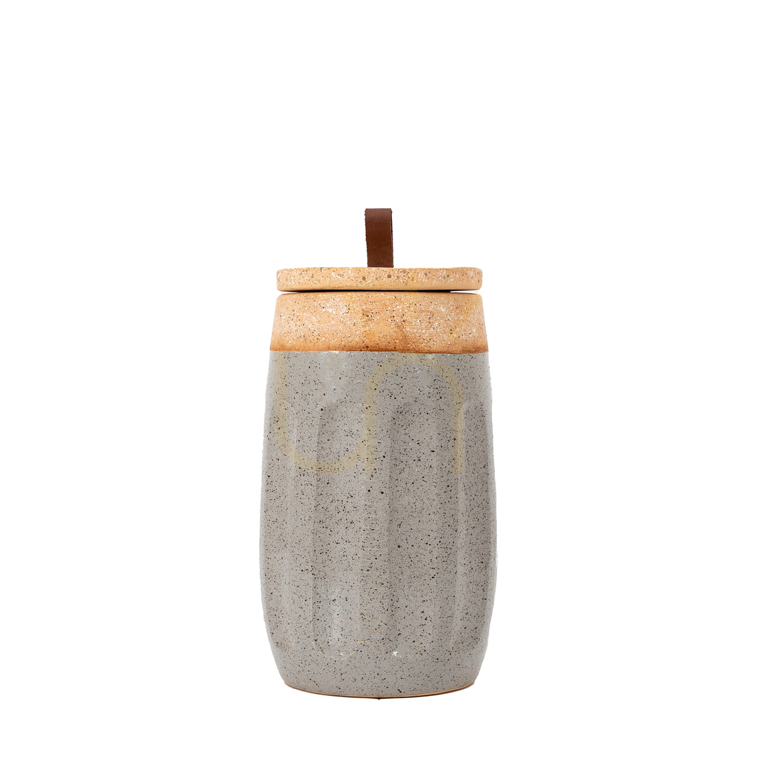 Check Jar Gallery Direct Callow Slate Natural Earthenware Lidded 15x15x26cm Jar Gallery Direct Callow Slate Natural Earthenware Lidded 15x15x26cm