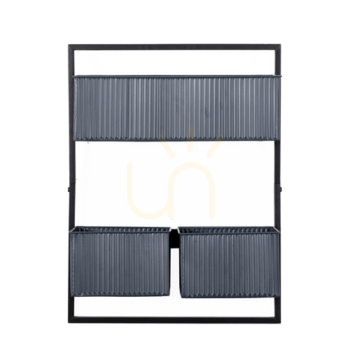 Check Wall Planter Gallery Direct Chadlington Black Iron 45.5x14x59.5 cm