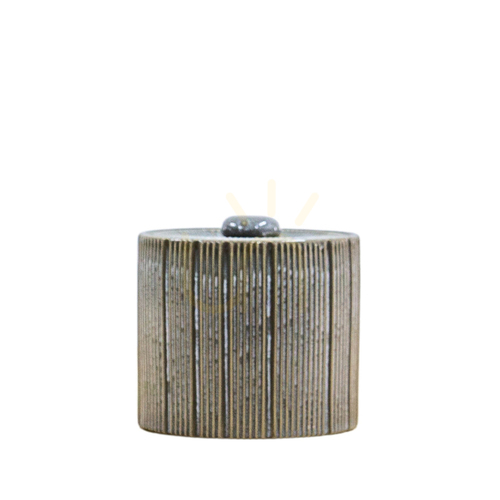 Check Jar Gallery Direct Estrid Grey Clay Ceramic 15x15x14cm 5059413677298