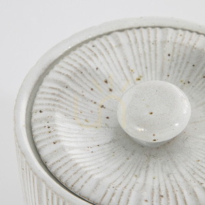Gallery Direct Estrid Medium White Decorative Ceramic Jar 15 × 15 × 14 cm small 2