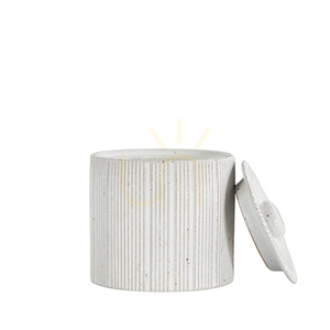 Gallery Direct Estrid Medium White Decorative Ceramic Jar 15 × 15 × 14 cm small 0