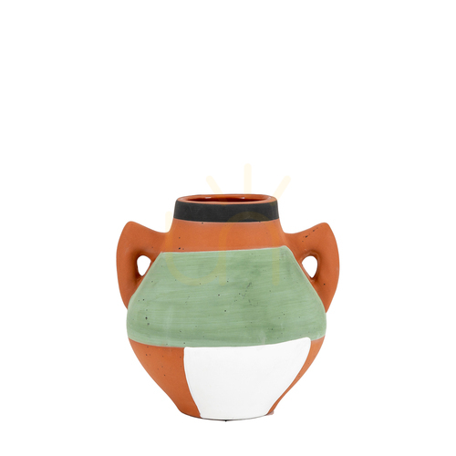 Check Terracotta Vase Gallery Direct Multi 15.5x13.5x15cm 5059413868917