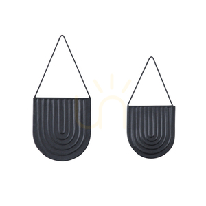 Wall Planter Set of 2 Gallery Direct Lexy Black Iron 40cm small 0