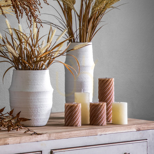 Check Vase Gallery Direct Larson White Terracotta 36cm 5059413765971