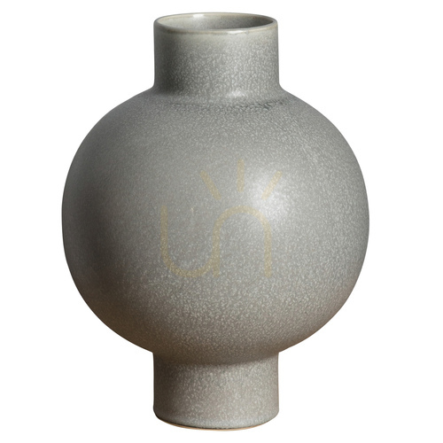 Check Vase Gallery Direct Oshima Grey Stoneware 28cm 5059413394904