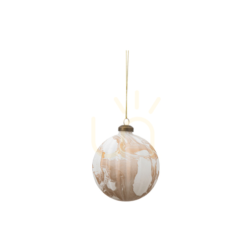 Check Bauble Set of 3 Gallery Direct Tula Marbled Bronze Glass 10cm 5059413755743