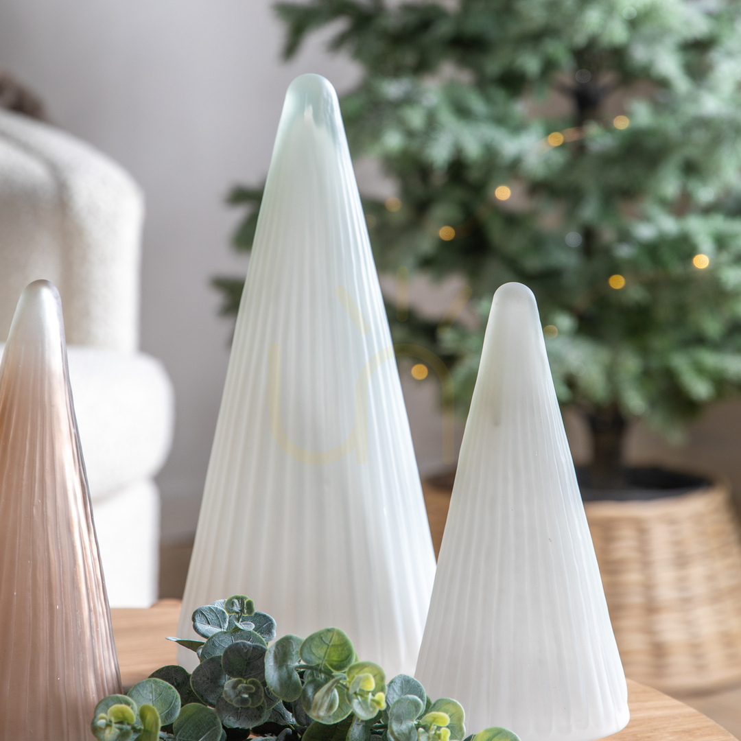 View Christmas Tree Decoration Gallery Direct White Frost Ribbed Glass 25cm Christmas Tree Decoration Gallery Direct White Frost Ribbed Glass 25cm