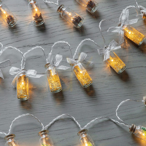 Gallery Direct Seco Decorative LED Jar String Lights Gold Glitter 10 LEDs 120 cm small 1