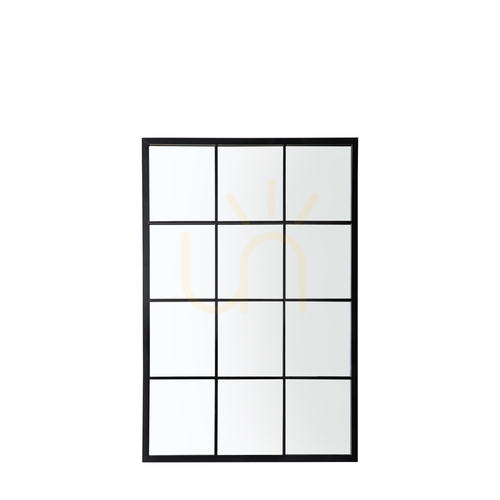 Check Outdoor Garden Mirror Gallery Direct Black Window Pane 120x80cm Iron