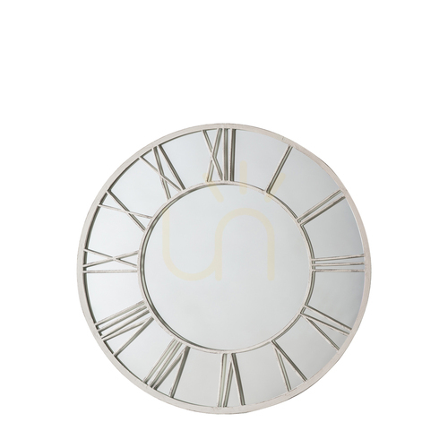 Check Outdoor Garden Mirror Clock Gallery Direct Distressed White 85cm Iron Roman Numeral
