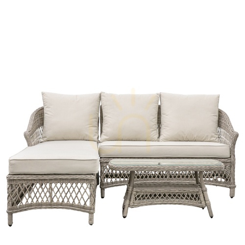 Check Chaise Lounge Set Gallery Direct Menton Stone Rattan Garden Sofa Set 5059413795060