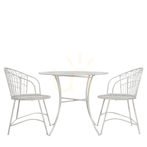 Check Bistro Set Gallery Direct Siracusa 2-Seater Vanilla Iron Round 5059413794957