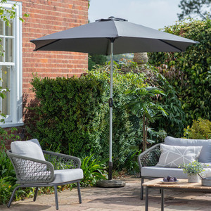 Garden Parasol Gallery Direct Grey 2.7m Tilt Crank Aluminium 5059413687273 small 1