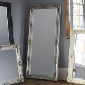 Mirror Gallery Direct Abbey Silver Baroque Wood Frame Leaner 165 x 79.5 cm small 4