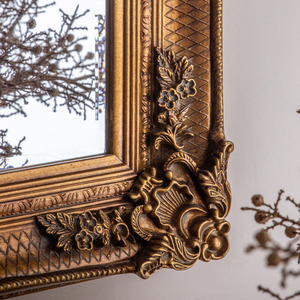 Rectangular Mirror Gallery Direct Abbey Gold Baroque Wood Frame 109.5 x 79 cm small 2
