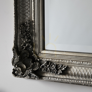 Rectangular Mirror Gallery Direct Abbey Silver Baroque Wood Frame 109.5 x 79 cm small 3