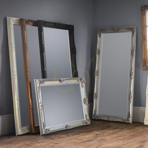 Rectangular Mirror Gallery Direct Abbey Silver Baroque Wood Frame 109.5 x 79 cm small 5