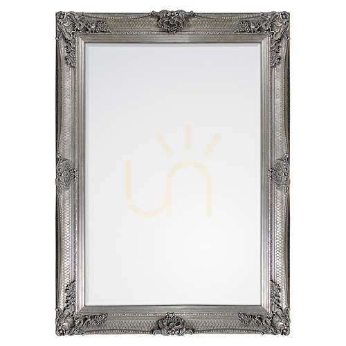 Check Rectangular Mirror Gallery Direct Abbey Silver Baroque Wood Frame 109.5 x 79 cm